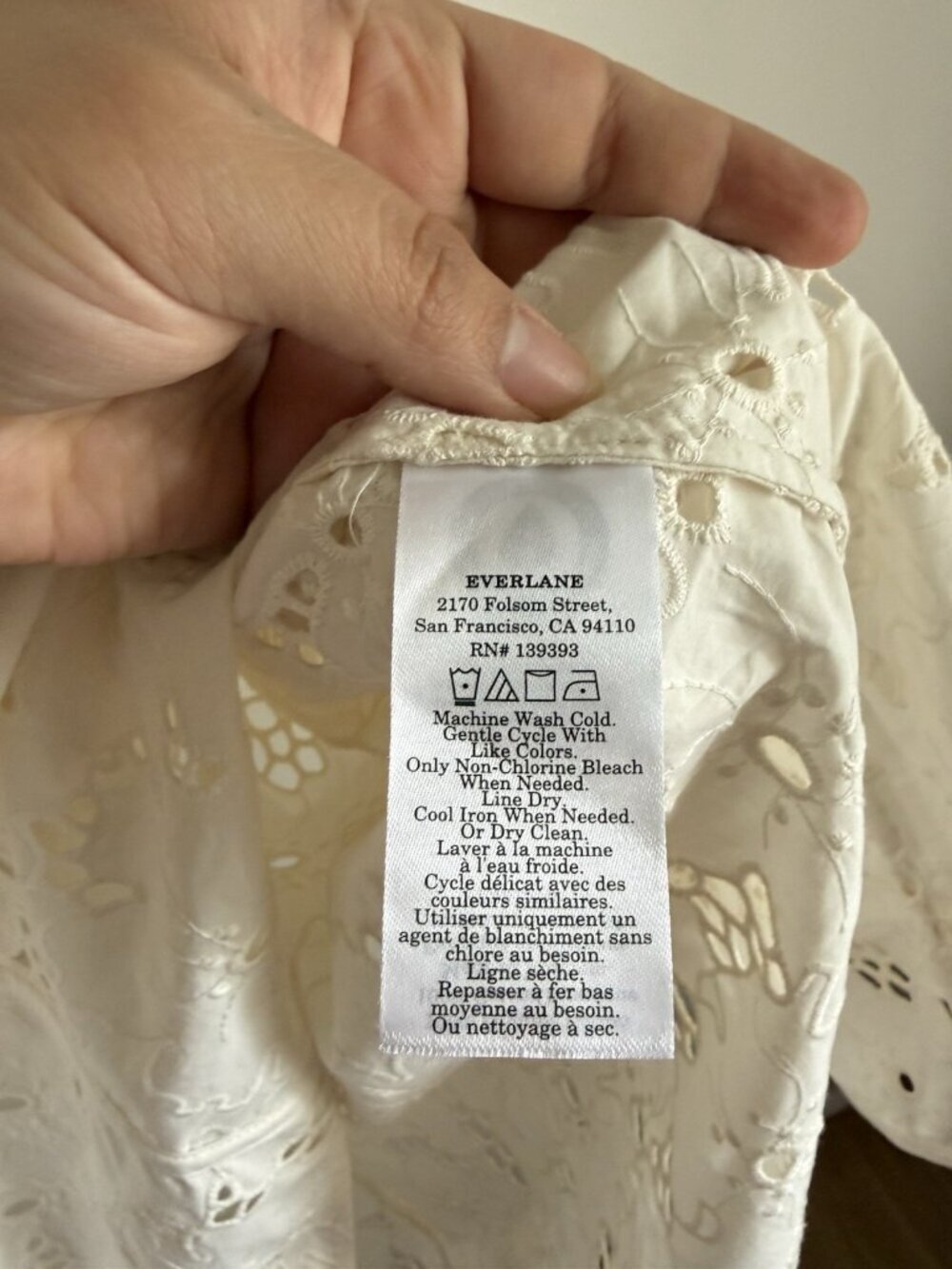 Everlane The Eyelet Midi Dress In Bone Floral Beach Feminine Vacation NWT M - Picture 11 of 12
